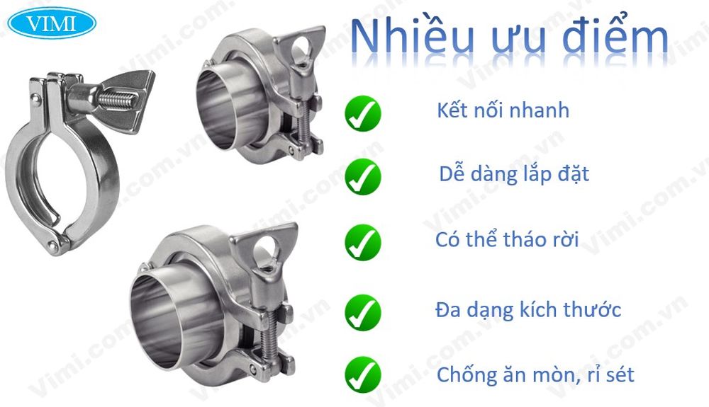 Clampe vi sinh Ưu điểm của clampe vi sinh