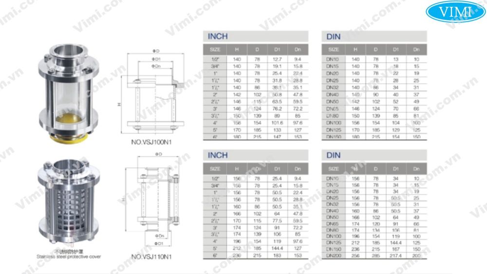 Kích cỡ kính quan sát vi sinh