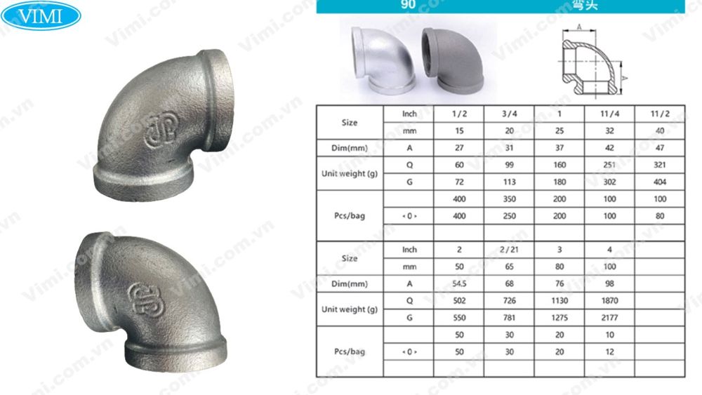 Cút thép ren mạ kẽm Shan xi | Shanxi 90o Galvanized Thread Elbow Cút thép ren mạ kẽm Shan xi | Shanxi 90o Galvanized Thread Elbow