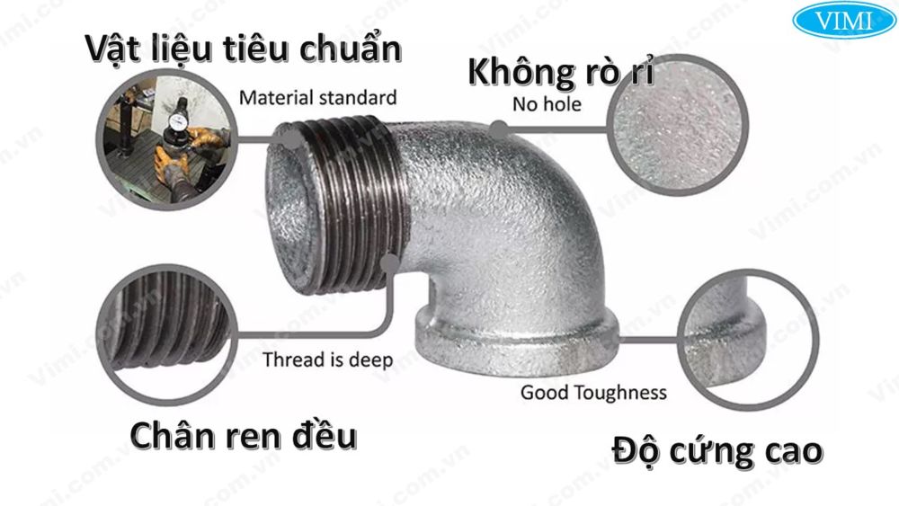 Cút giảm thép mạ kẽm ren trong ren ngoài Shan xi 3