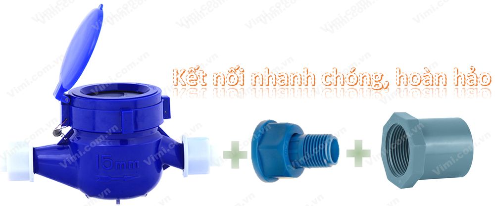 Đồng hồ nước sạch VNEC thân nhựa - 2