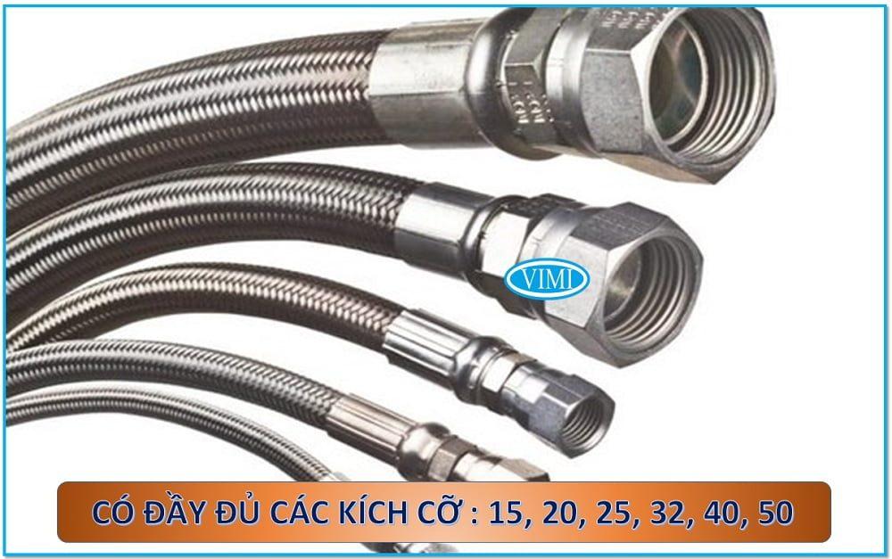 Khớp nối mềm inox 2 đầu rắc co có đầy đủ kích cỡ