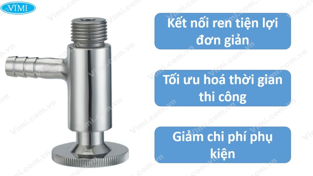 Van lấy mẫu inox vi sinh nối ren 2