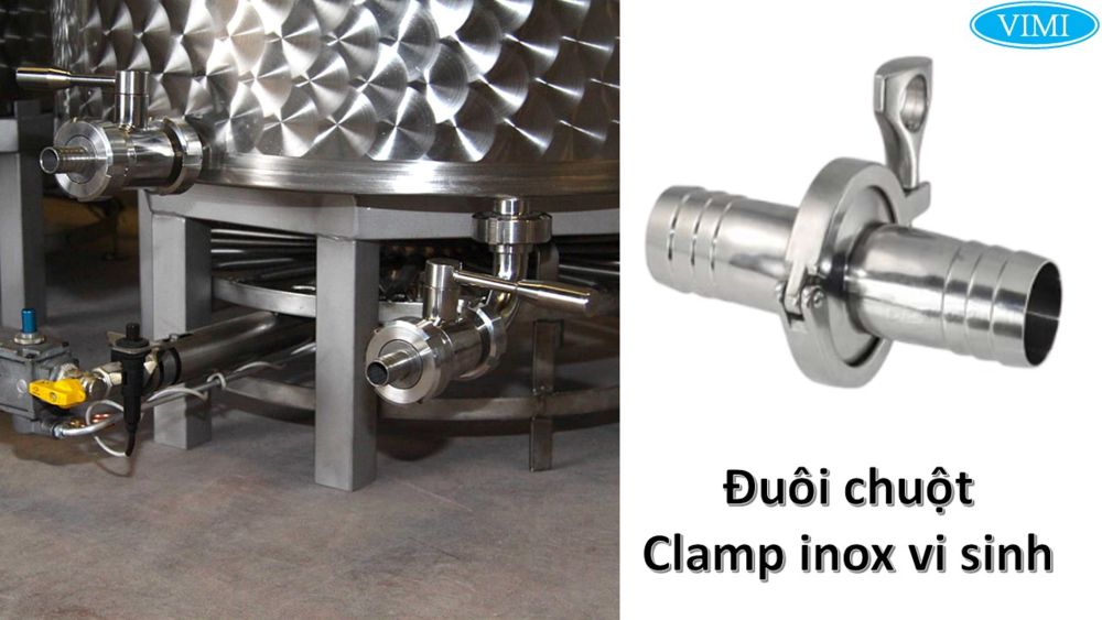 Đuôi chuột clamp inox vi sinh 3