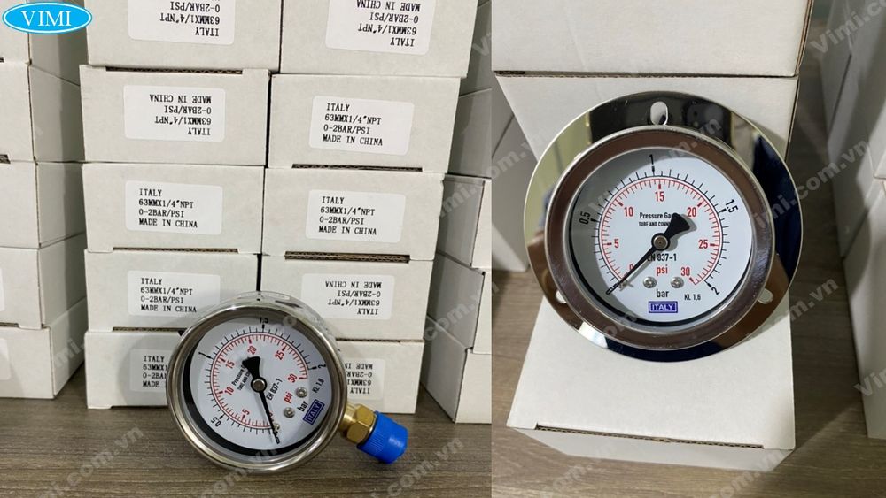 Đồng hồ áp suất Italy 2Bar dong ho ap suat italy 2bar 7 vimi.com .vn