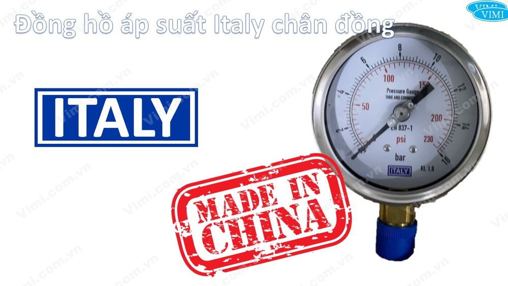 Đồng hồ áp suất Italy vỏ inox chân đồng Đồng hồ áp suất Italy chân đồng 1