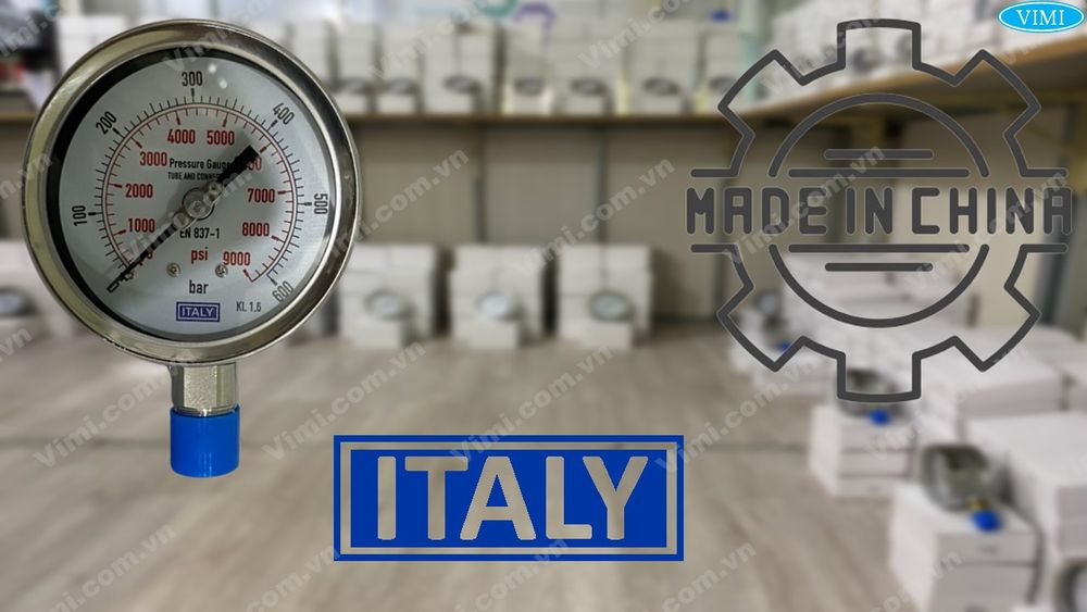 Đồng hồ áp suất Italy inox Đồng hồ áp suất Italy chân inox - 1