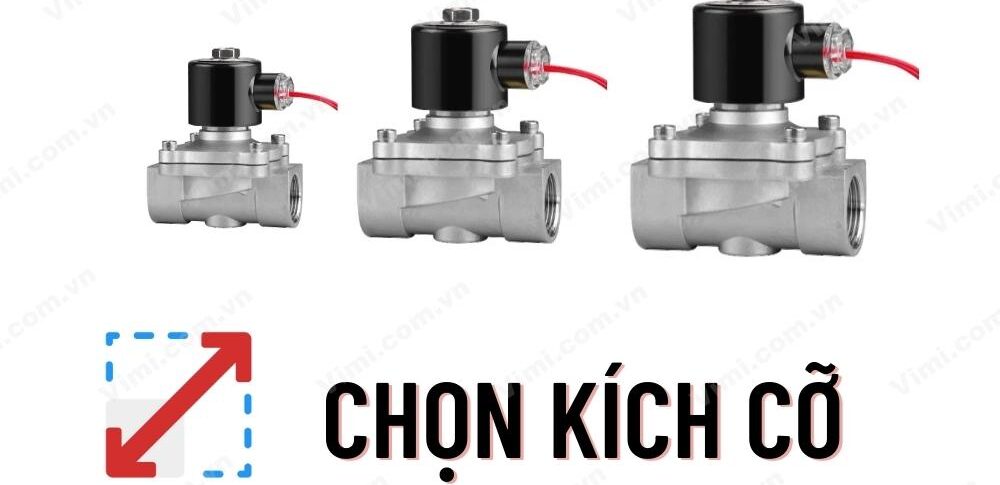 kích cỡ van điện từ inox