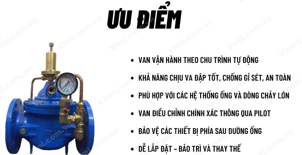 ưu điểm của van giảm áp thủy lực