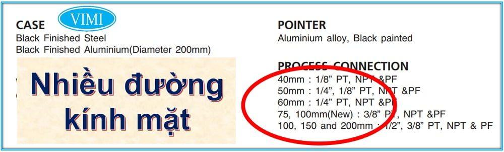 Có đa dạng đường kính mặt để bạn lựa chọn