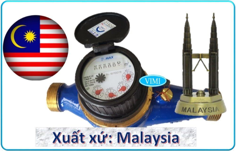 Đồng hồ đo nước sạch Pmax lắp ren nhập khẩu nguyên chiếc từ Malaysia