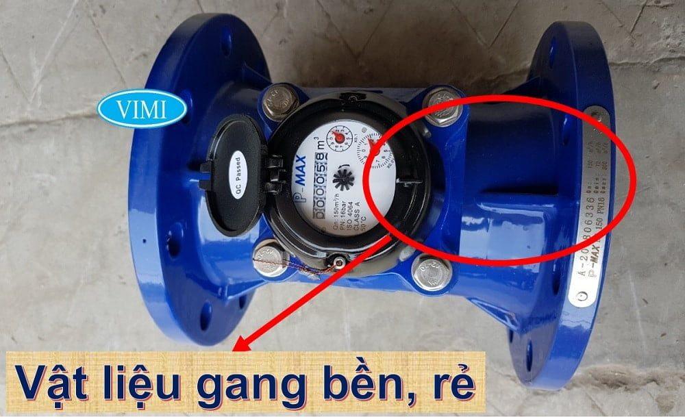 Đồng hồ đo nước thải Pmax có vật liệu chế tạo từ gang
