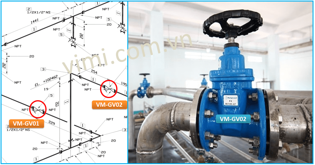 Vị trí van cổng cần vận hành