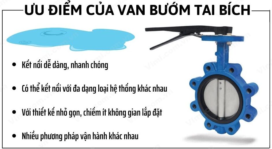 ưu điểm của van bướm tai bích