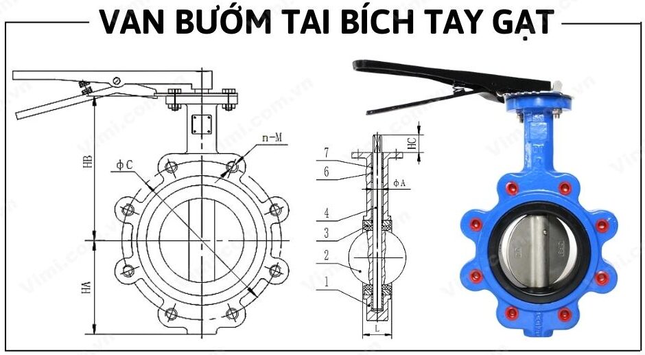 van bướm tai bích tay gạt