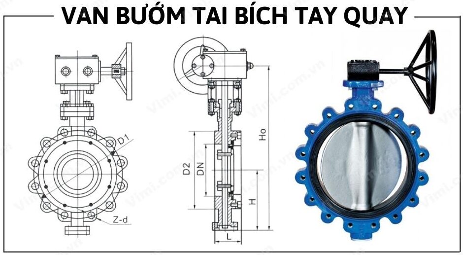 van bướm tai bích tay quay