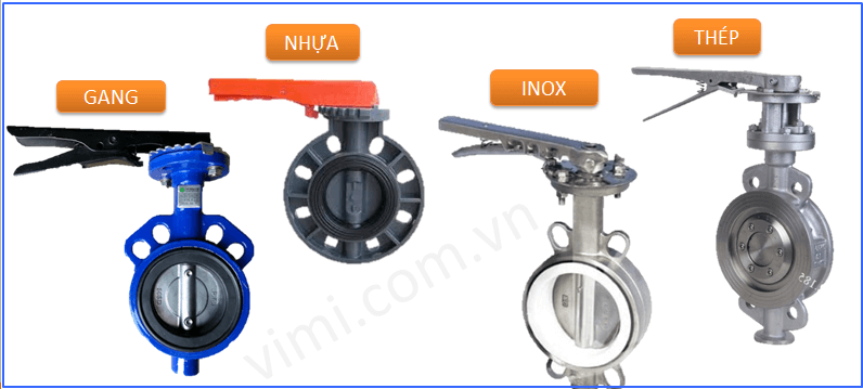 Vật liệu van bướm tay gạt