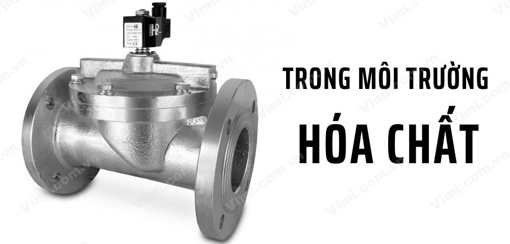 van điện từ mặt bích dùng cho hóa chất