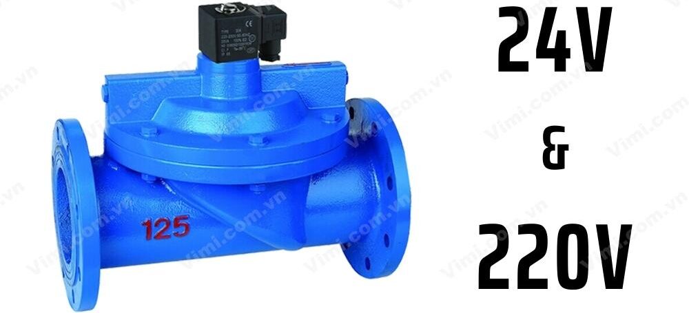 van điện từ mặt bích sử dụng điện áp nào