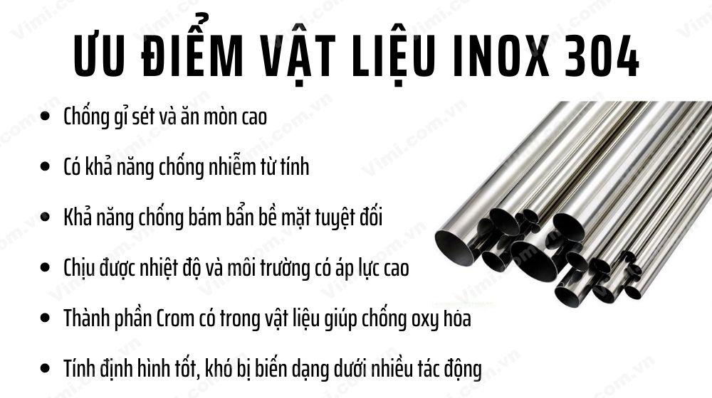 Nắp Chụp Inox 304 Ưu điểm nổi bật - Vật liệu inox 304