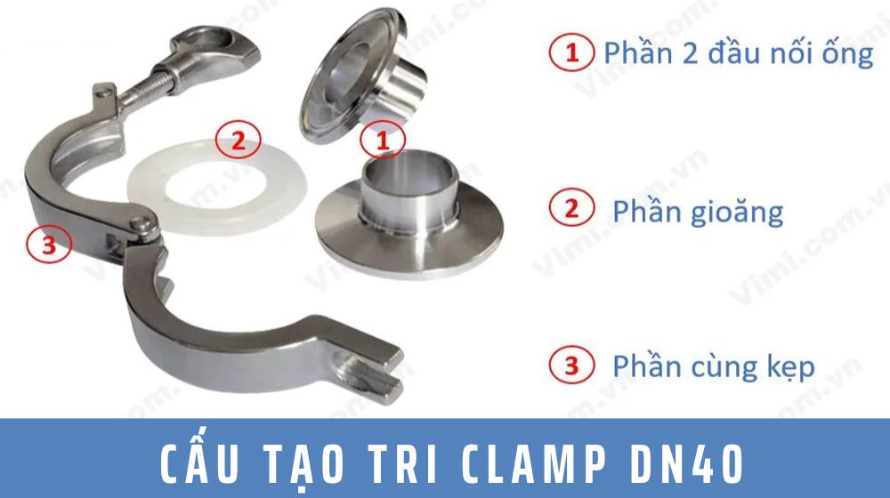 Tri Clamp DN40 Cấu tạo và nguyên lý hoạt động của tri clamp DN40
