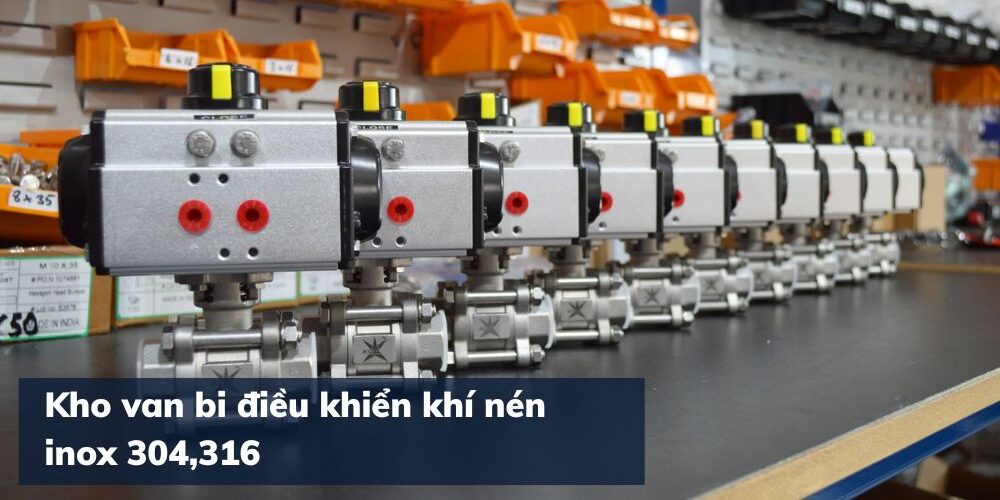 van bi điều khiển khí nén inox