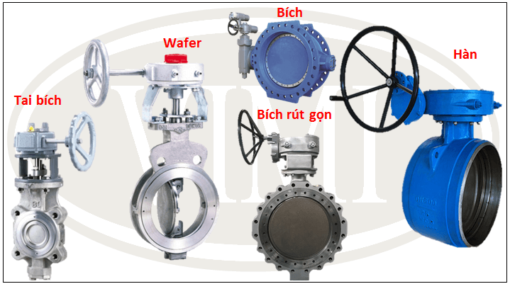 các phương pháp kết nối của van bươm lệch tâm kép