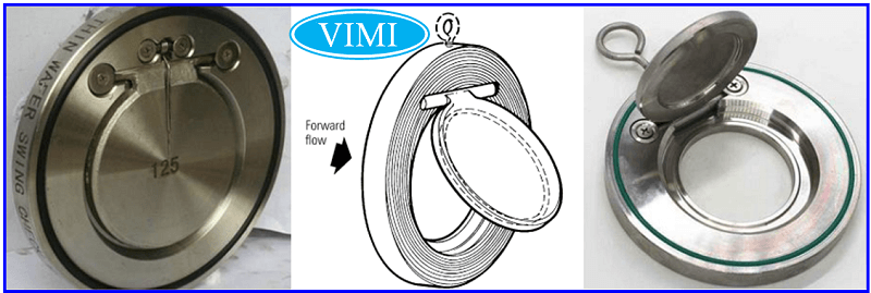 Single butterfly check valve