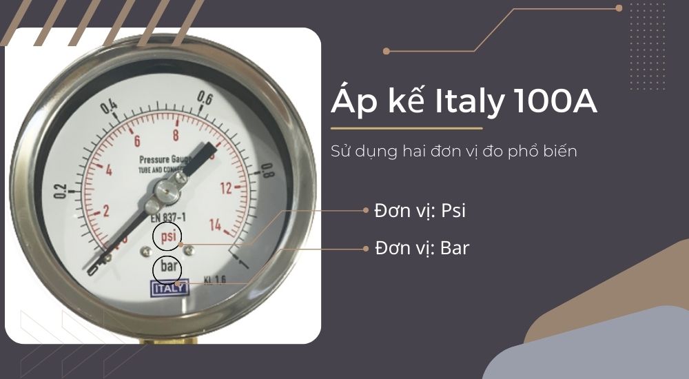 Đồng hồ áp suất Italy mặt 100mm Tại sao nên chọn áp kế Italy mặt 100A?