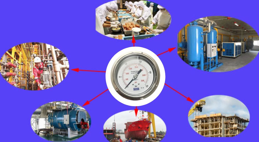 Đồng hồ áp suất Italy mặt 63A | 63mm Áp kế Italy được ứng dụng rộng rãi