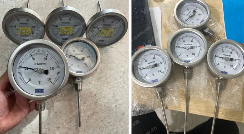 Nhiệt kế Yamaki chân đứng Kiểu đồng hồ nhiệt độ Yamaki chân đứng dải đo đa dạng và phong phú
