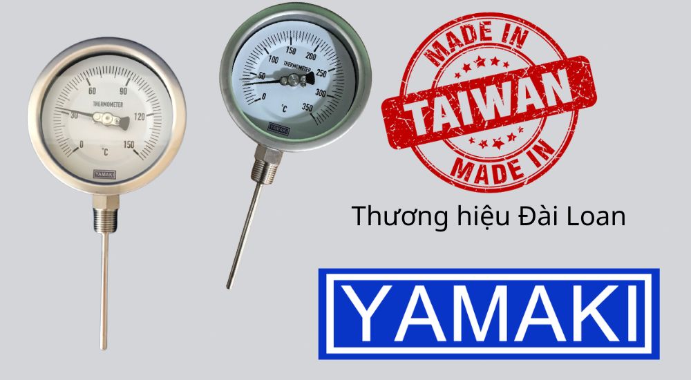 Nhiệt kế Yamaki chân đứng 1. Đồng hồ nhiệt độ Yamaki xuất xứ Đài Loan