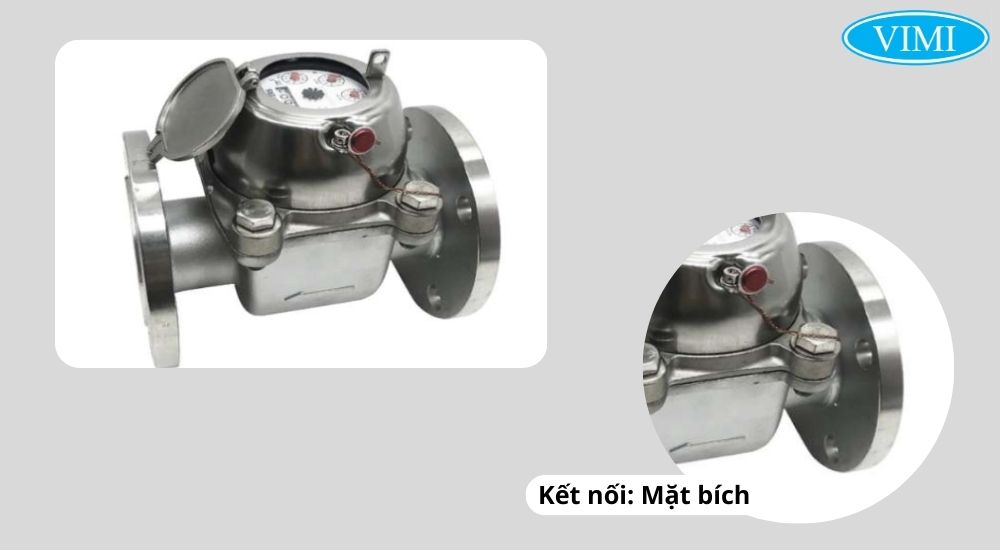 Dupan nước sạch thân inox sử dụng kết nối bích