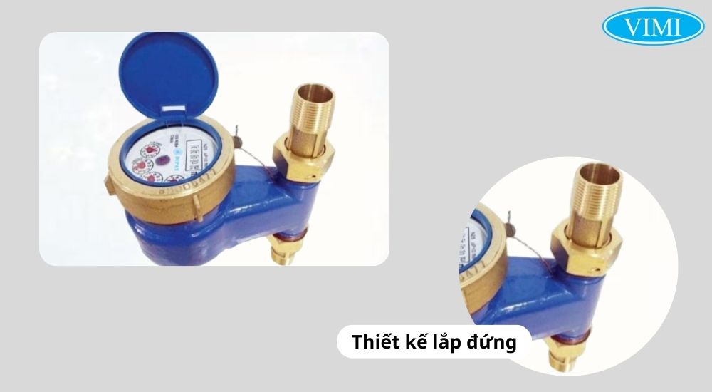 Kiểu lắp đặt Dupan thân gang lắp đứng nối ren