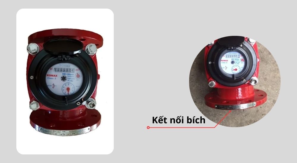 Komax nước nóng nối bích 1. Đặc điểm đồng hồ Komax nước nóng nối bích