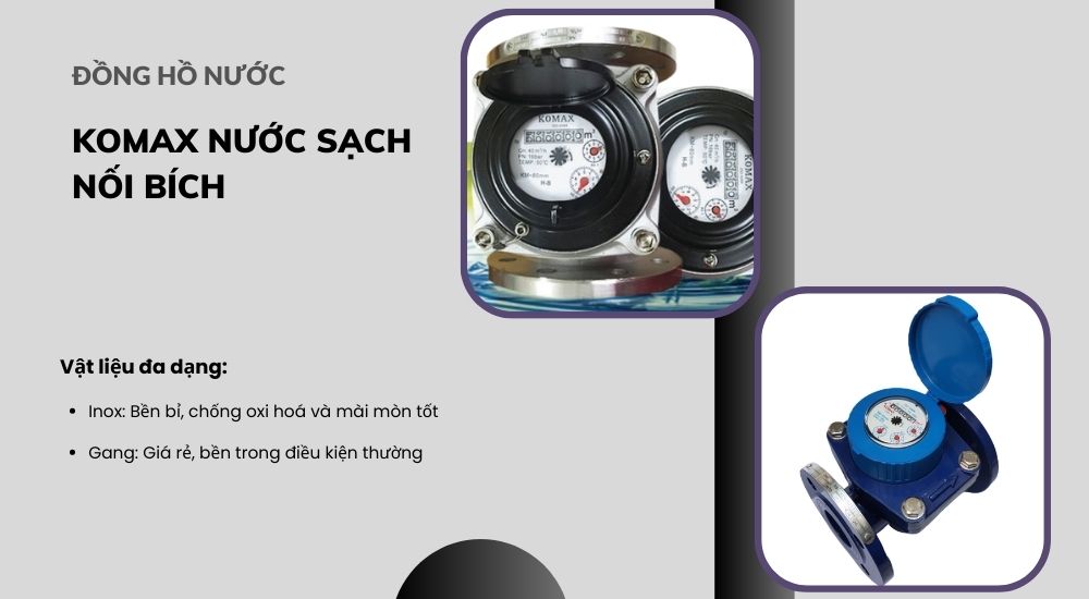 Komax nước sạch nối bích 4. Ưu điểm Komax nước sạch nối bích