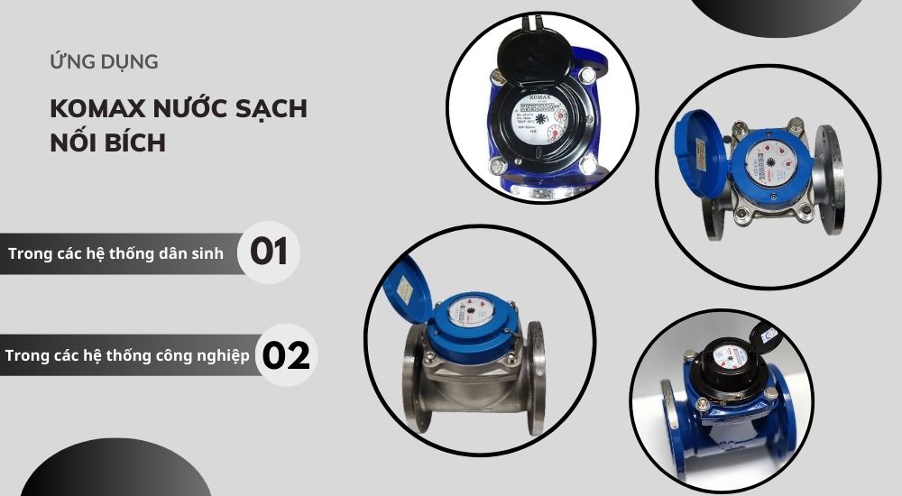 Komax nước sạch nối bích 5. Ứng dụng đa dạng của Komax nước sạch nối bích