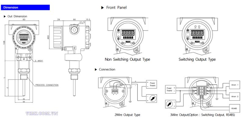 Bản vẽ kỹ thuật của cảm biến nhiệt TIG