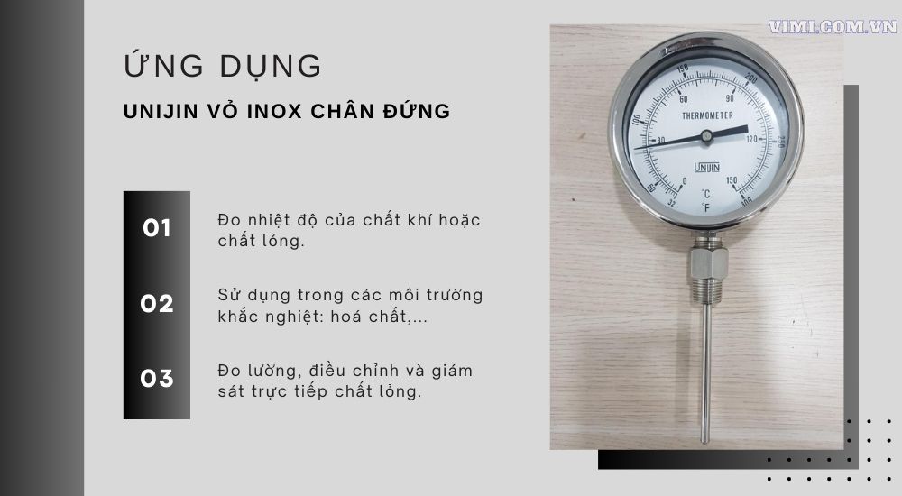 Đồng hồ nhiệt Unijin vỏ inox chân đứng dong ho nhiet unijin vo inox chan dung vimi.com .vn 105 3
