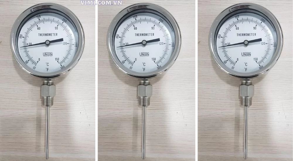 Đồng hồ nhiệt Unijin vỏ inox chân đứng dong ho nhiet unijin vo inox chan dung vimi.com .vn 105 4