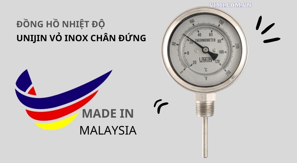 Đồng hồ nhiệt Unijin vỏ inox chân đứng dong ho nhiet unijin vo inox chan dung vimi.com .vn 105