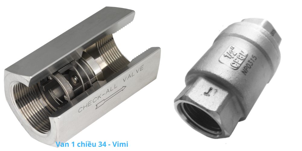 Van 1 chiều 34 - Chủng loại chính van 1 chiều 34 kiểu lò xo