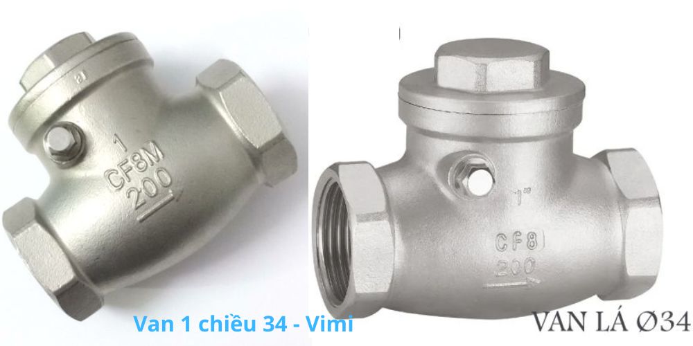 Van 1 chiều 34 - Chủng loại chính van 1 chiều 34 thân inox
