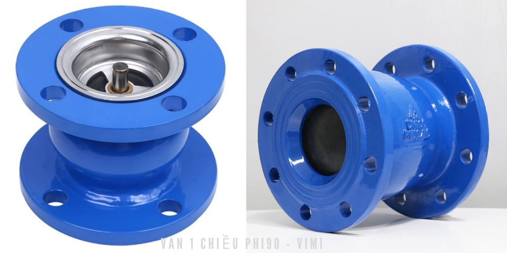 van 1 chiều phi 90 kiểu lò xo