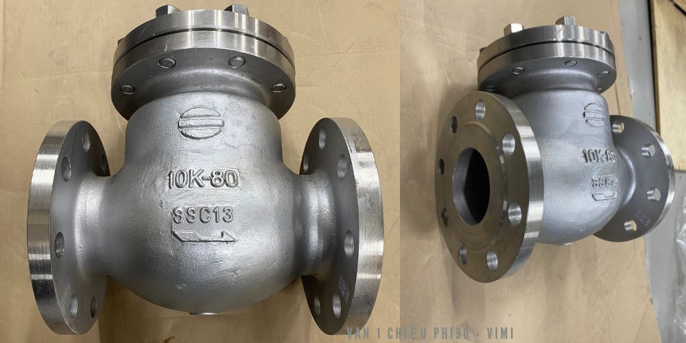 van 1 chiều phi 90 thân inox