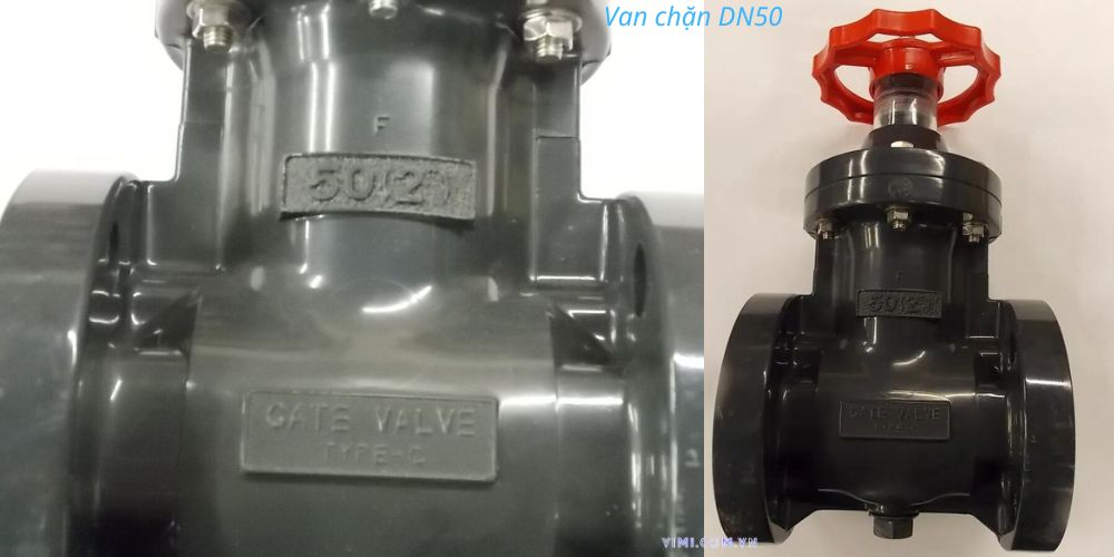 Van chặn DN50 van chặn dn50 thân nhựa