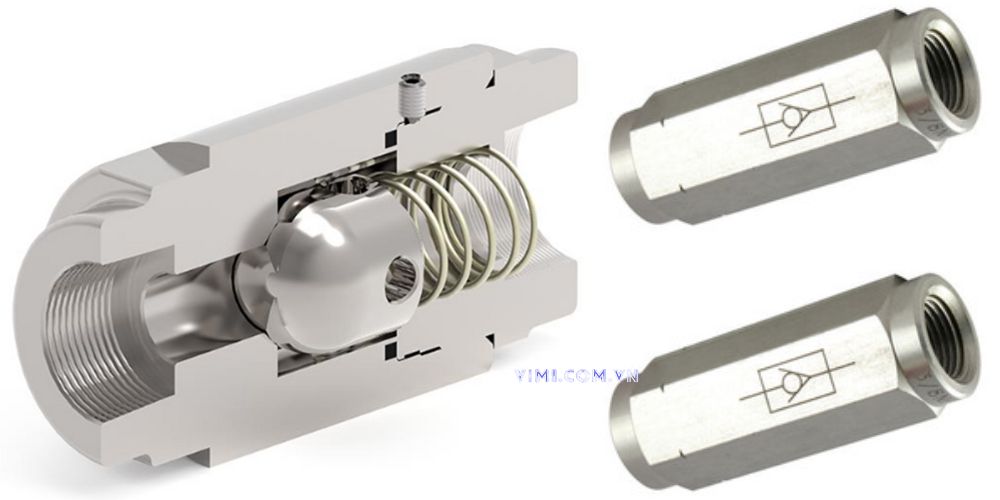 cấu tạo van 1 chiều lò xo thủy lực