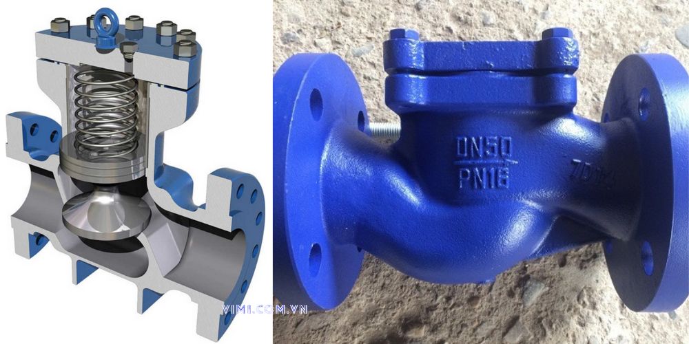 cấu tạo van 1 chiều dạng cầu