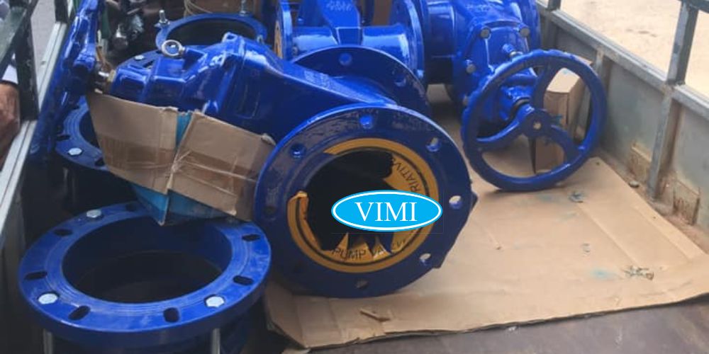 van cổng ty chìm tay quay thân gang