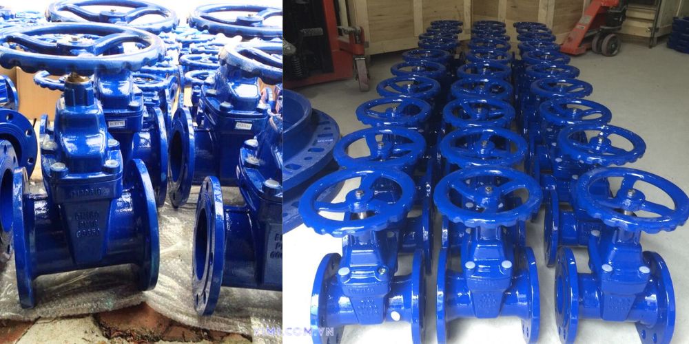 van cổng ty chìm tay quay mặt bích